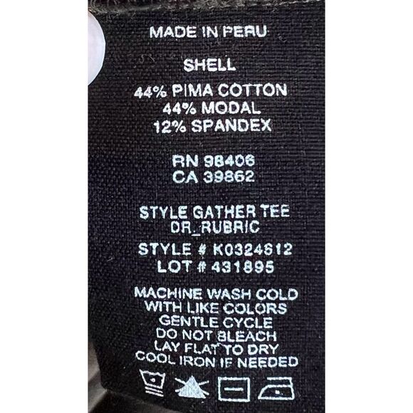 Theory Women's Ash Gather Tee Ruched Neck Short Sleeve Midi Slip Dress Size M - Picture 7 of 11